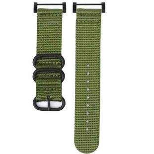 For Suunto CORE Three-ring Steel Buckle Nylon Watch Band(Army Green)