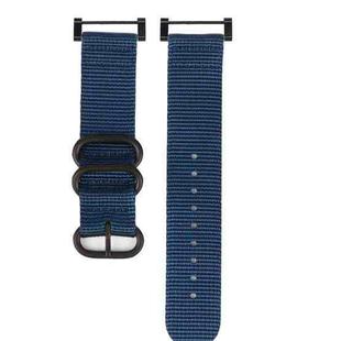 For Suunto CORE Three-ring Steel Buckle Nylon Watch Band(Midnight Blue)