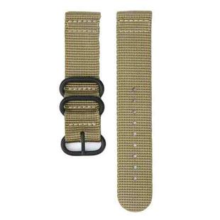 For Suunto 7 Three-ring Steel Buckle Nylon Watch Band(Khaki)