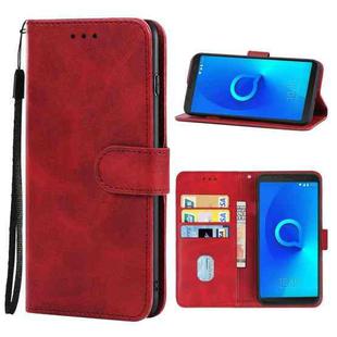 Leather Phone Case For Alcatel 3C(Red)