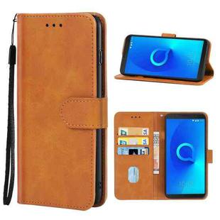 Leather Phone Case For Alcatel 3C(Brown)