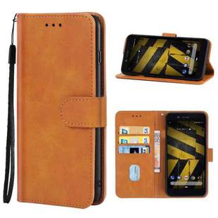 Leather Phone Case For CAT S42(Brown)