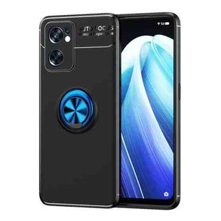 For OPPO Reno7 SE 5G Ring Holder 360 Degree Rotating TPU Case(Black Blue)