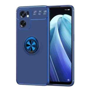 For OPPO Reno7 SE 5G Ring Holder 360 Degree Rotating TPU Case(Blue)