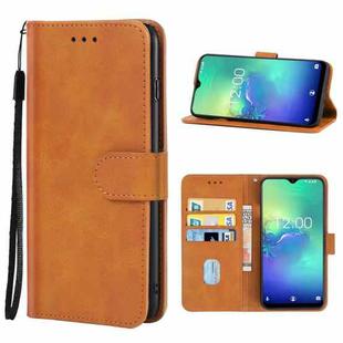 Leather Phone Case For Oukitel C15 Pro(Brown)