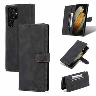For Samsung Galaxy S22 Ultra AZNS Dream II Skin Feel PU+TPU Horizontal Flip PU Phone Case(Black)