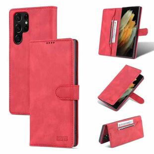 For Samsung Galaxy S22 Ultra AZNS Dream II Skin Feel PU+TPU Horizontal Flip PU Phone Case(Red)