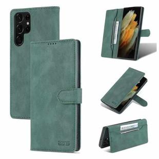 For Samsung Galaxy S22 Ultra AZNS Dream II Skin Feel PU+TPU Horizontal Flip PU Phone Case(Green)