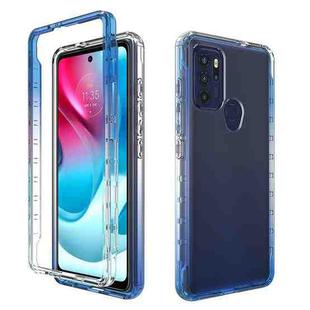 For Motorola Moto G60S High Transparency Two-color Gradual Change Phone Case(Blue)