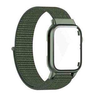 Nylon Loop Integrated Case Screen Cover Watch Band For Apple Watch Series 7 41mm(Army Green)