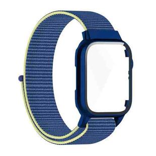 Nylon Loop Integrated Case Screen Cover Watch Band For Apple Watch Series 7 45mm(Ice Blue)