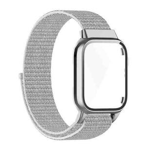 Nylon Loop Integrated Case Screen Cover Watch Band For Apple Watch Series 7 45mm(Seashell Grey)