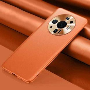 For Xiaomi Mi 12 Ultra 5G Plain Skin Leather Phone Case(Orange)