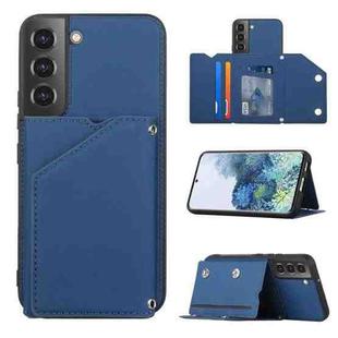 For Samsung Galaxy S22 5G Skin Feel PU + TPU + PC Phone Case with Card Slots(Blue)