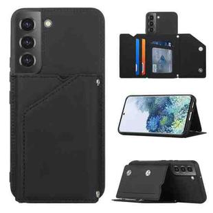 For Samsung Galaxy S22 5G Skin Feel PU + TPU + PC Phone Case with Card Slots(Black)