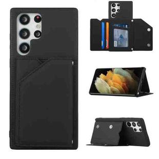 For Samsung Galaxy S22 Ultra 5G Skin Feel PU + TPU + PC Phone Case with Card Slots(Black)