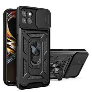 For OPPO Realme 8i Sliding Camera Cover TPU+PC Phone Case(Black)