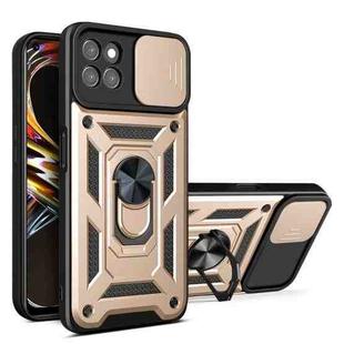 For OPPO Realme 8i Sliding Camera Cover TPU+PC Phone Case(Gold)