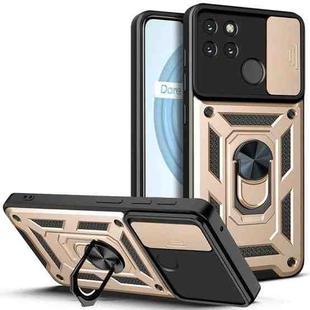 For OPPO Realme C21Y Sliding Camera Cover TPU+PC Phone Case(Gold)