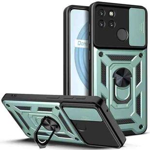 For OPPO Realme C21Y Sliding Camera Cover TPU+PC Phone Case(Green)