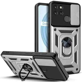 For OPPO Realme C21Y Sliding Camera Cover TPU+PC Phone Case(Silver)