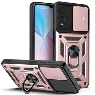 For vivo Y21s Sliding Camera Cover TPU+PC Phone Case(Rose Gold)