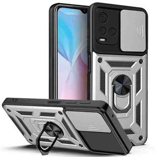 For vivo Y21s Sliding Camera Cover TPU+PC Phone Case(Silver)
