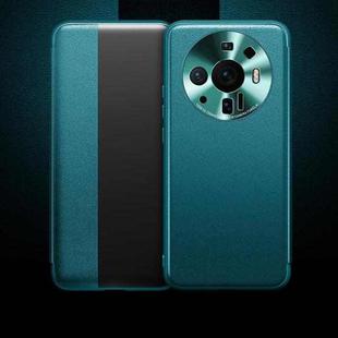 For Xiaomi Mi 12S Ultra 5G Window View Leather Phone Case(Cyan)