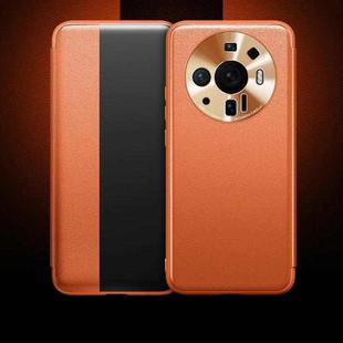 For Xiaomi Mi 12 Ultra 5G Window View Leather Phone Case(Orange)