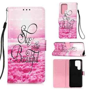 For Samsung Galaxy S22 Ultra 5G 3D Painting Flip Leather Case with Holder(Beautiful)