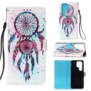 For Samsung Galaxy S22 Ultra 5G 3D Painting Flip Leather Case with Holder(Wind Chimes)