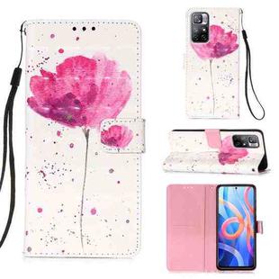 For Xiaomi Redmi Note 11 3D Painting Flip Leather Case with Holder(Flower)