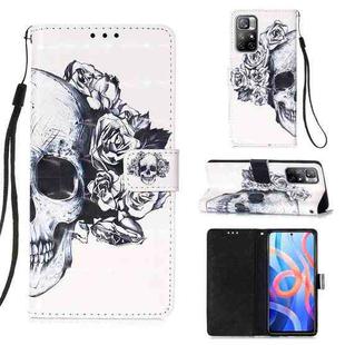 For Xiaomi Redmi Note 11 3D Painting Flip Leather Case with Holder(Skull)
