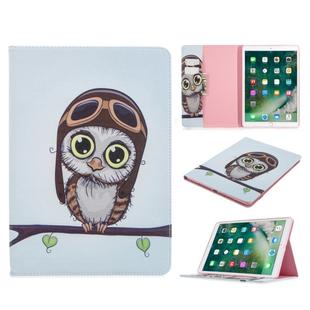 For iPad 10.2 Colored Drawing Pattern Horizontal Flip PU Leather Case with Holder & Card Slots & Wallet(Owl B)