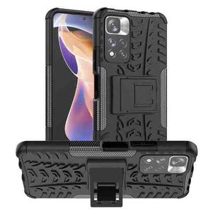 For Xiaomi Redmi Note 11 Pro (China) Tire Texture TPU + PC Phone Case with Holder(Black)