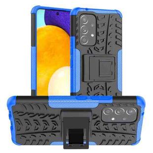 For Samsung Galaxy A53 5G Tire Texture TPU + PC Phone Case with Holder(Blue)