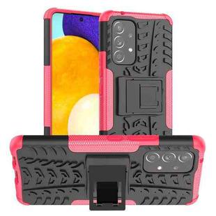 For Samsung Galaxy A53 5G Tire Texture TPU + PC Phone Case with Holder(Pink)
