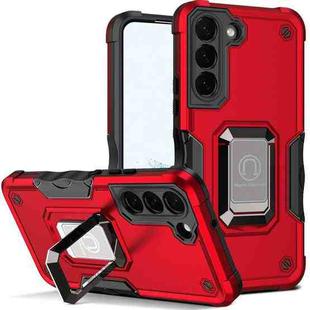 For Samsung Galaxy S22 5G Ring Holder Non-slip Armor Phone Case(Red)