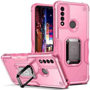 For TCL 20 XE Ring Holder Non-slip Armor Phone Case(Pink)