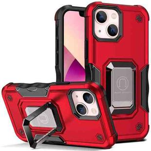 For iPhone 13 mini Ring Holder Non-slip Armor Phone Case (Red)