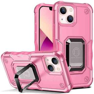 For iPhone 13 mini Ring Holder Non-slip Armor Phone Case (Pink)