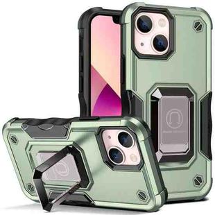 For iPhone 13 mini Ring Holder Non-slip Armor Phone Case (Green)