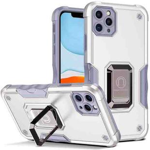 For iPhone 13 Pro Max Ring Holder Non-slip Armor Phone Case (White)