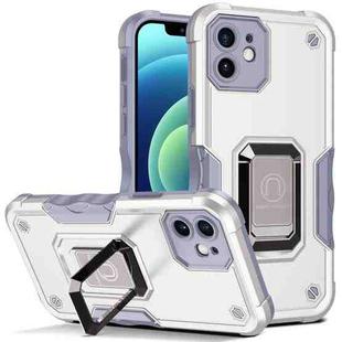 For iPhone 12 mini Ring Holder Non-slip Armor Phone Case (White)