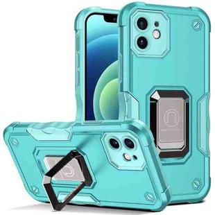 For iPhone 12 mini Ring Holder Non-slip Armor Phone Case (Mint Green)