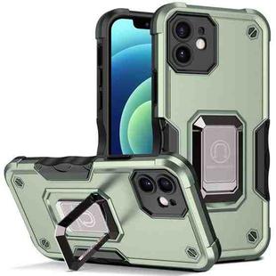 For iPhone 12 mini Ring Holder Non-slip Armor Phone Case (Green)