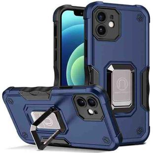 For iPhone 12 mini Ring Holder Non-slip Armor Phone Case (Blue)