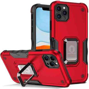 For iPhone 12 Pro Ring Holder Non-slip Armor Phone Case(Red)