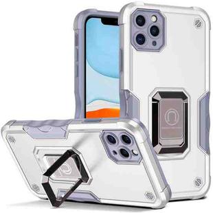 For iPhone 12 Pro Ring Holder Non-slip Armor Phone Case(White)