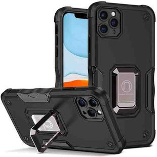 For iPhone 11 Pro Ring Holder Non-slip Armor Phone Case (Black)